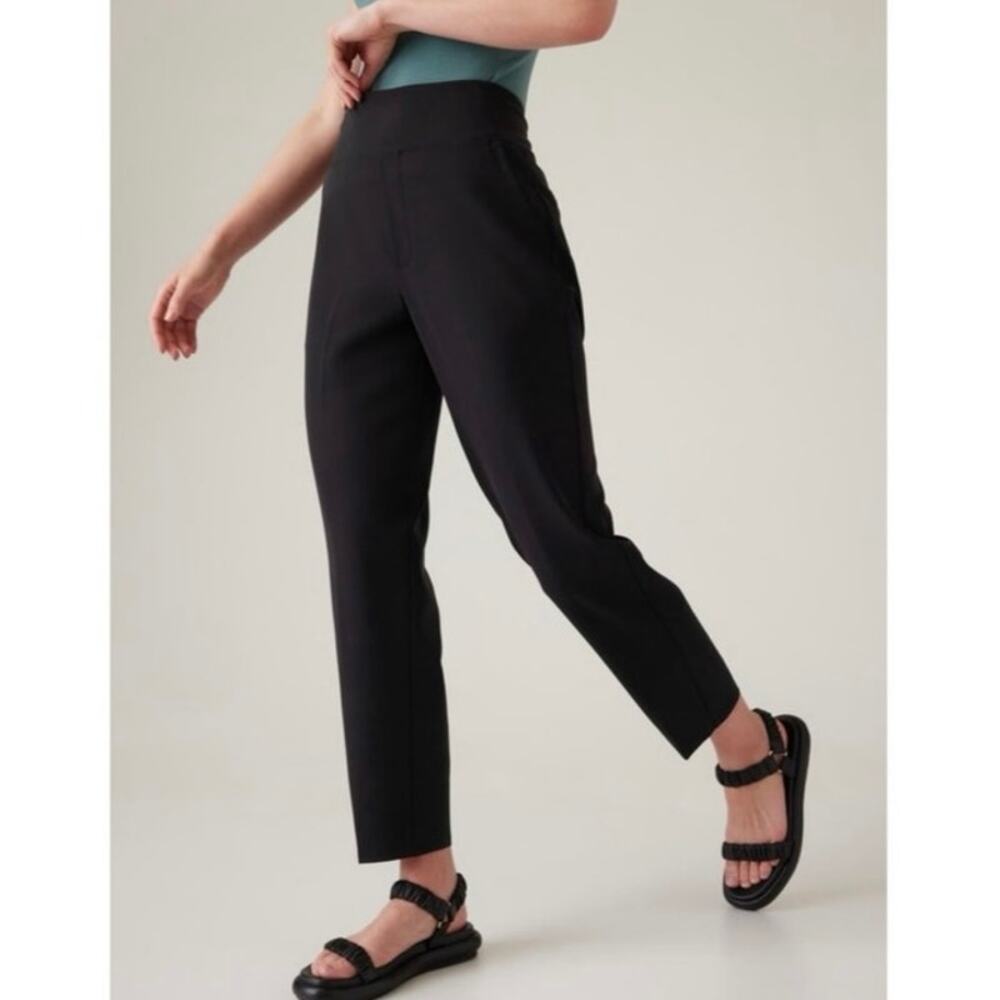 Athleta Black Joggers with Relaxed Fit and Cropped Length